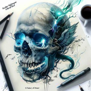 3d-skull-tattoo – tattoo design ideas free ai generated – spooky – for-lower-leg – Gallery: skulls-inkby-ai