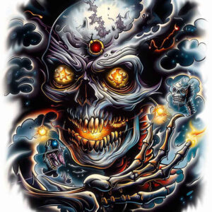 abstract-skull-tattoo – tattoo design ideas free ai generated – abandoned – for-heel – Gallery: skulls-inkby-ai