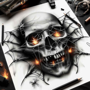 artistic-skull-tattoo – tattoo design ideas free ai generated – grim – for-back-of-neck – Gallery: skulls-inkby-ai