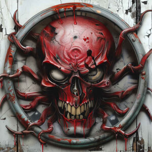 artistic-skull-tattoo – tattoo design ideas free ai generated – grimace – for-hip – Gallery: skulls-inkby-ai
