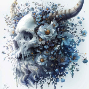 artistic-skull-tattoo – tattoo design ideas free ai generated – haunting – for-shoulder – Gallery: skulls-inkby-ai