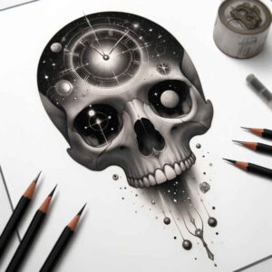 artistic-skull-tattoo – tattoo design ideas free ai generated – occult – for-foot – Gallery: skulls-inkby-ai