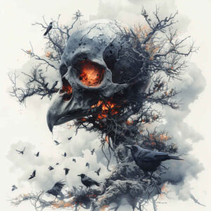 bold-contour-skull-tattoo – tattoo design ideas free ai generated – demonic – for-knee – Gallery: skulls-inkby-ai