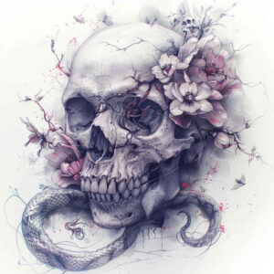 colorful-skull-tattoo – tattoo design ideas free ai generated – hellfire – for-upper-shoulder – Gallery: skulls-inkby-ai