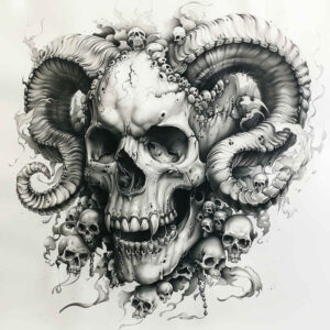 colorful-skull-tattoo – tattoo design ideas free ai generated – supernatural – for-collarbone – Gallery: skulls-inkby-ai