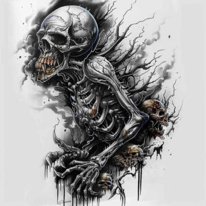 colorful-skull-tattoo – tattoo design ideas free ai generated – witchcraft – for-lower-chest – Gallery: skulls-inkby-ai