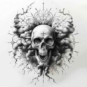 contour-skull-tattoo – tattoo design ideas free ai generated – macabre – for-wrist – Gallery: skulls-inkby-ai
