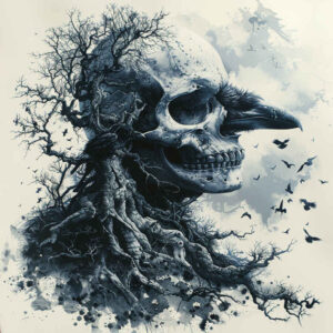 courage-symbol-skull-tattoo – tattoo design ideas free ai generated – crypt – for-full-back – Gallery: skulls-inkby-ai