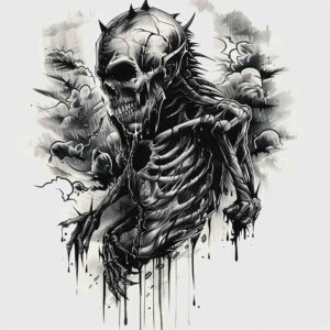 courage-symbol-skull-tattoo – tattoo design ideas free ai generated – menacing – for-foot – Gallery: skulls-inkby-ai