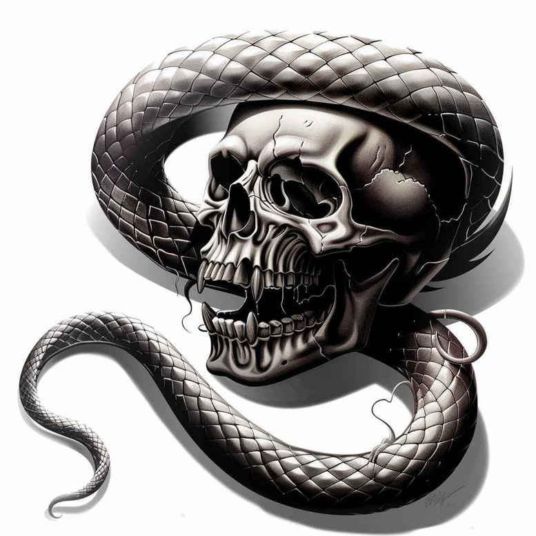death-symbol-skull-tattoo – tattoo design ideas free ai generated – dark – for-shoulder-blade – Gallery: skulls-inkby-ai