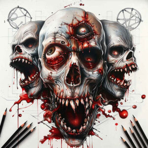 death-symbol-skull-tattoo – tattoo design ideas free ai generated – lurking – for-abdomen – Gallery: skulls-inkby-ai