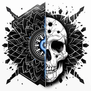 death-symbol-skull-tattoo – tattoo design ideas free ai generated – macabre – for-biceps – Gallery: skulls-inkby-ai