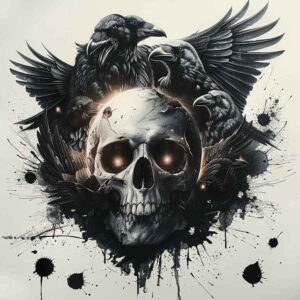 detailed-skull-tattoo – tattoo design ideas free ai generated – agony – for-temple – Gallery: skulls-inkby-ai