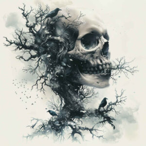 detailed-skull-tattoo – tattoo design ideas free ai generated – decaying – for-arm – Gallery: skulls-inkby-ai