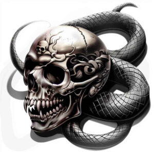 detailed-skull-tattoo – tattoo design ideas free ai generated – spectral – for-hip – Gallery: skulls-inkby-ai