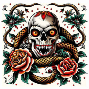 dot-skull-tattoo – tattoo design ideas free ai generated – bleeding – for-forearm – Gallery: skulls-inkby-ai