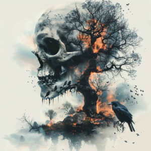 dot-skull-tattoo – tattoo design ideas free ai generated – grim – for-shoulder – Gallery: skulls-inkby-ai