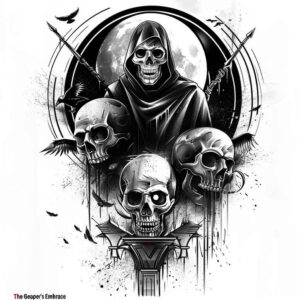 dot-skull-tattoo – tattoo design ideas free ai generated – uncanny – for-upper-thigh – Gallery: skulls-inkby-ai