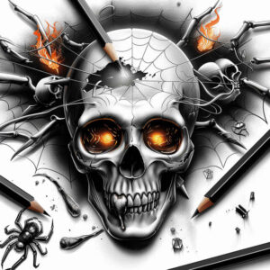 energy-motif-skull-tattoo – tattoo design ideas free ai generated – mystic-darkness – for-foot – Gallery: skulls-inkby-ai