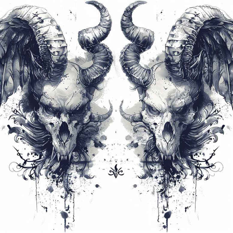 fine-line-skull-tattoo – tattoo design ideas free ai generated – gothic – for-wrist – Gallery: skulls-inkby-ai