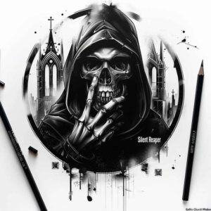 fine-line-skull-tattoo – tattoo design ideas free ai generated – ominous – for-neck – Gallery: skulls-inkby-ai