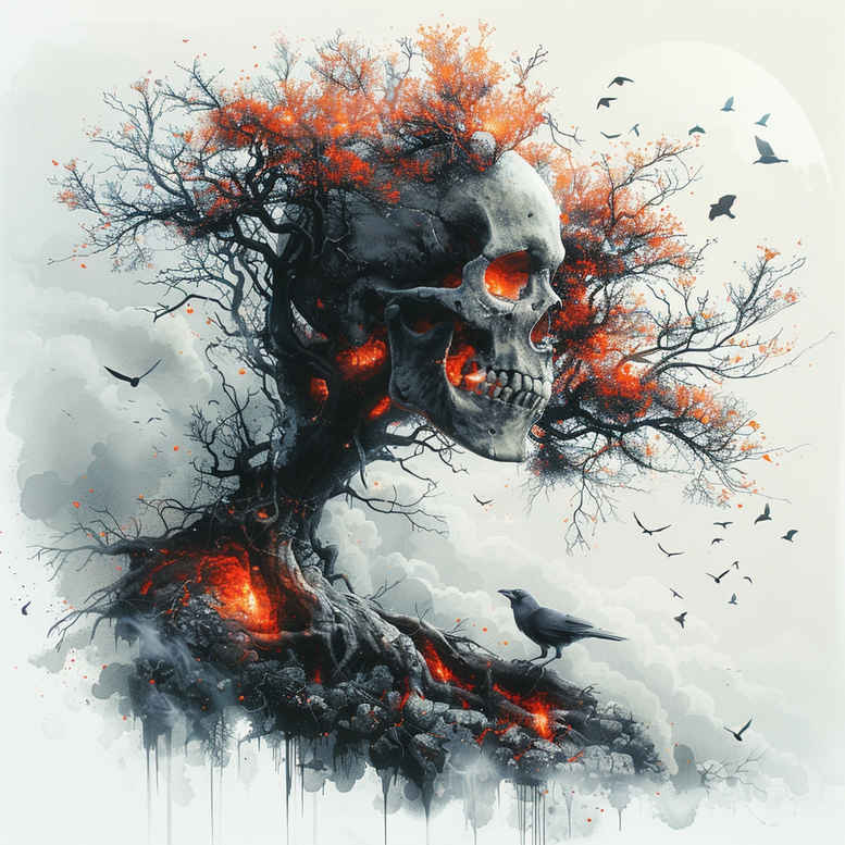 geometric-skull-tattoo – tattoo design ideas free ai generated – abyss – for-outer-arm – Gallery: skulls-inkby-ai