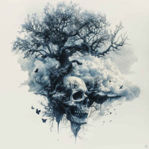 geometric-skull-tattoo – tattoo design ideas free ai generated – witchcraft – for-side – Gallery: skulls-inkby-ai