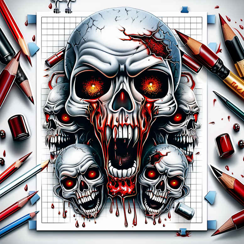 life-motif-skull-tattoo – tattoo design ideas free ai generated – mirror-image – for-hand – Gallery: skulls-inkby-ai