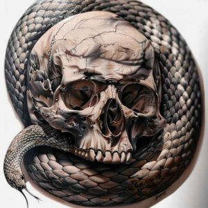 life-motif-skull-tattoo – tattoo design ideas free ai generated – wraith – for-arm – Gallery: skulls-inkby-ai