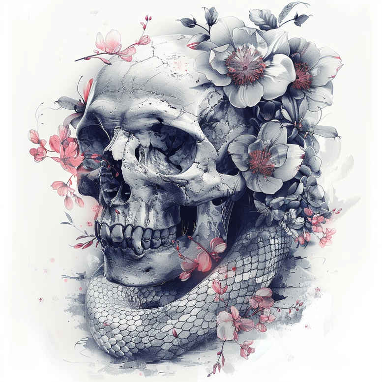 light-effect-skull-tattoo – tattoo design ideas free ai generated – abyss – for-upper-chest – Gallery: skulls-inkby-ai
