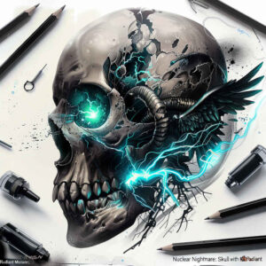 light-effect-skull-tattoo – tattoo design ideas free ai generated – demonic – for-foot – Gallery: skulls-inkby-ai