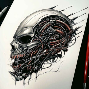 magic-motif-skull-tattoo – tattoo design ideas free ai generated – hellfire – for-side – Gallery: skulls-inkby-ai