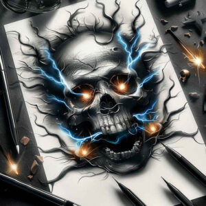 minimalist-skull-tattoo – tattoo design ideas free ai generated – cobweb – for-spine – Gallery: skulls-inkby-ai