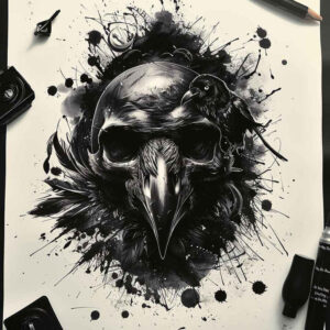 minimalist-skull-tattoo – tattoo design ideas free ai generated – frightening – for-spine – Gallery: skulls-inkby-ai