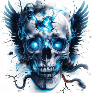 motif-skull-tattoo – tattoo design ideas free ai generated – creeping-shadow – for-nape – Gallery: skulls-inkby-ai