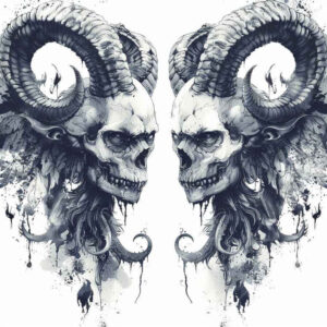 motif-skull-tattoo – tattoo design ideas free ai generated – desolate – for-lower-back – Gallery: skulls-inkby-ai