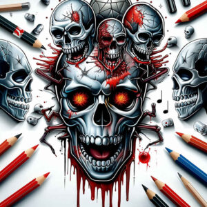 moving-skull-tattoo – tattoo design ideas free ai generated – haunted – for-forearm – Gallery: skulls-inkby-ai