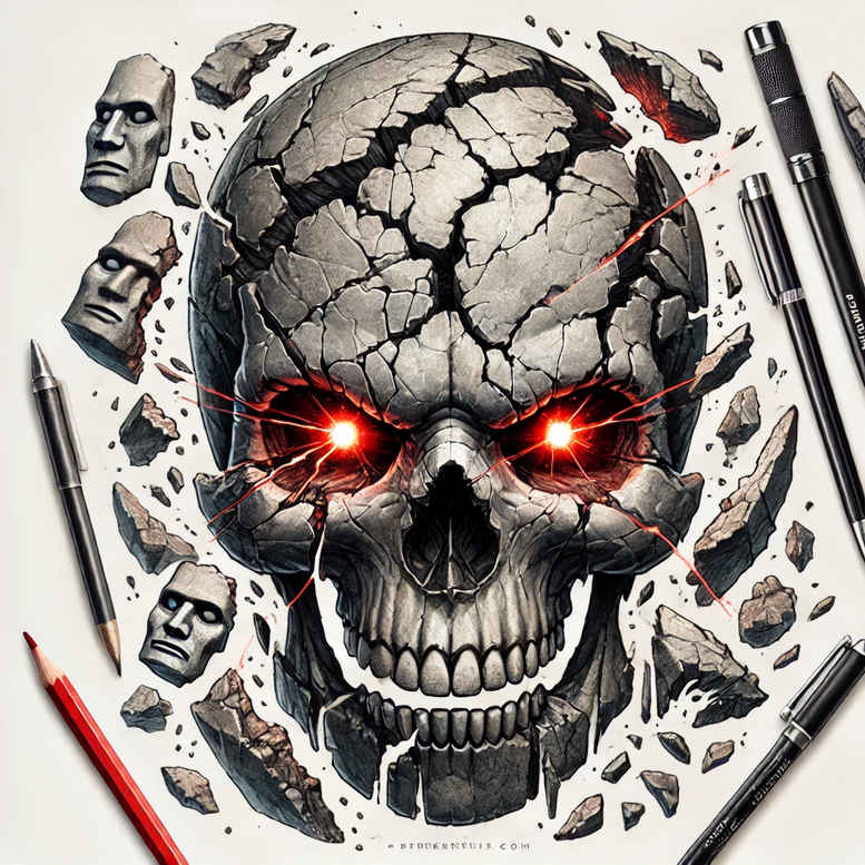 moving-skull-tattoo – tattoo design ideas free ai generated – screaming – for-lower-back – Gallery: skulls-inkby-ai