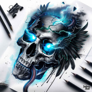 mystery-motif-skull-tattoo – tattoo design ideas free ai generated – creepy – for-fingers – Gallery: skulls-inkby-ai