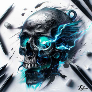 mystery-motif-skull-tattoo – tattoo design ideas free ai generated – ghastly – for-ankle – Gallery: skulls-inkby-ai