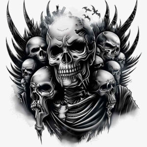 mystery-motif-skull-tattoo – tattoo design ideas free ai generated – horror – for-back-shoulder – Gallery: skulls-inkby-ai