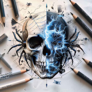 mystical-symbol-skull-tattoo – tattoo design ideas free ai generated – abyss – for-arm – Gallery: skulls-inkby-ai
