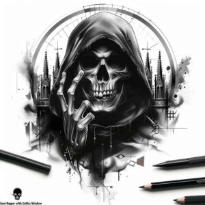 mystical-symbol-skull-tattoo – tattoo design ideas free ai generated – terrifying – for-wrist-side – Gallery: skulls-inkby-ai