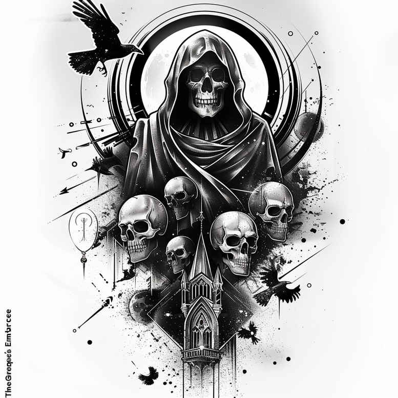 nature-motif-skull-tattoo – tattoo design ideas free ai generated – decaying – for-biceps – Gallery: skulls-inkby-ai