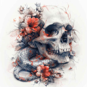 ornamental-detail-skull-tattoo – tattoo design ideas free ai generated – broken – for-spine – Gallery: skulls-inkby-ai