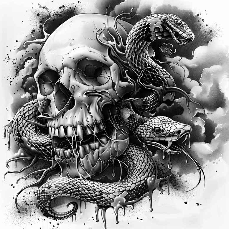 ornamental-detail-skull-tattoo – tattoo design ideas free ai generated – haunting – for-ribs – Gallery: skulls-inkby-ai
