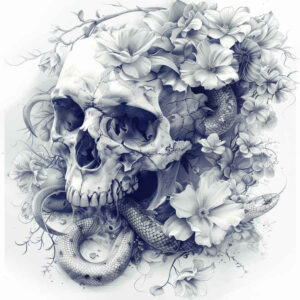 ornamental-detail-skull-tattoo – tattoo design ideas free ai generated – nightmarish – for-wrist-side – Gallery: skulls-inkby-ai