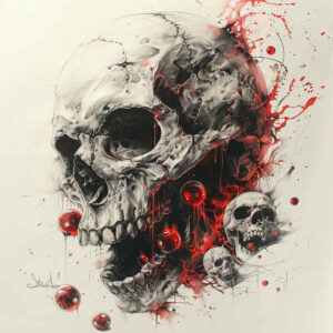 ornamental-detail-skull-tattoo – tattoo design ideas free ai generated – silence – for-thigh – Gallery: skulls-inkby-ai