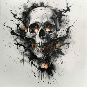 ornamental-detail-skull-tattoo – tattoo design ideas free ai generated – spine-chilling – for-biceps – Gallery: skulls-inkby-ai
