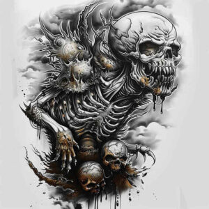 ornamental-skull-tattoo – tattoo design ideas free ai generated – cursed – for-chest – Gallery: skulls-inkby-ai